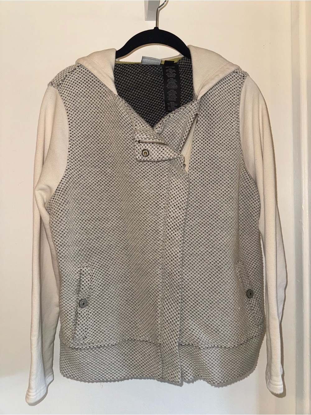 Harley Davidson Knit Hooded Jacket Moto Sweater White Gray 1W